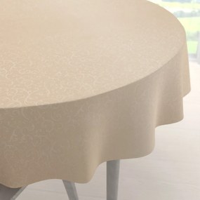 Biante Teflónový okrúhly obrus TF-092 Ornamenty - béžová light Ø 80 cm