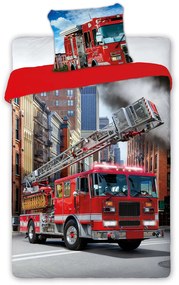 DETSKÉ BAVLNENÉ OBLIEČKY FIREFIGHTERS 140X200 CM, 1KS 70X90 CM VZOROVANÉ