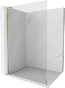 Mexen Kioto L, sprchová zástena Walk-In 85 x 200 cm, 8mm číre sklo, zlatý matný profil, 800-085-103-55-00