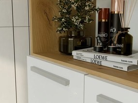 Koupelnová skříňka s košem na prádlo NEL 1K DK bílá/dub Artisan