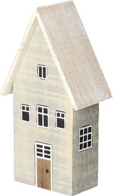 Dekorácia Snehový domček 19cm biely sivý