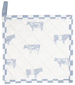 Bavlnená podložka s modrou potlačou Life with Cows - 20 * 20 cm