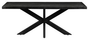 Jedálenský stôl z mangového dreva Memphis Black obdĺžnik 280x100 cm Mahom