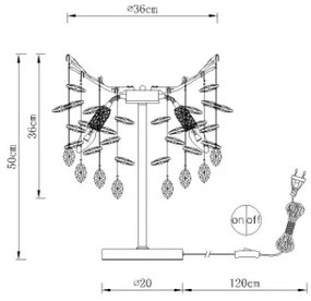 Globo 64138TS - Stolná lampa QUEENA 3xE14/40W/230V strieborná