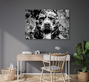 Obraz ilustrácia psa v čiernobielom prevedení Varianta: 120x80
