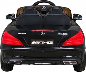 Ramiz Mercedes Benz AMG SL65 S elektrický pre deti Čierna + diaľkové ovládanie + LED Audio + Eco koža + EVA + pomalý štart