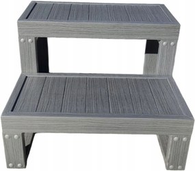 Schodíky do vírivky do vane s hydromasážou záhradnej bálie, šedá štruktúra