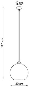 Závesné svietidlo Ball, 1x transparentné sklenené tienidlo