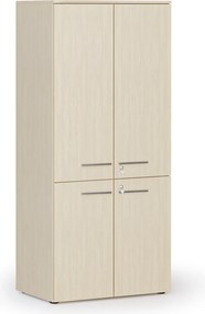 Kancelárska policová skriňa PRIMO WOOD, polené dvere, 800 x 500 x 1781 mm, breza