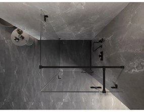 Mexen Lunar T výklopný sprchový kút pravý 110 x 110 cm, číre sklo, čierna matná, 834T-110-110-70-00-P