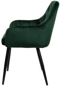 Jedálenská stolička ATLANTA zamatová, tmavozelená
