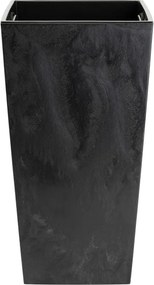 PLASTOVÝ KVETINÁČ PORTO 75X39,5X39,5 CM IMITÁCIA BETÓNU ČIERNA