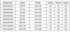 Mexen Velar, sprchový kút s posuvnými dverami 120(dvere) x 85(stena) cm, 8mm číre sklo, zlatá matná, 871-120-085-01-55