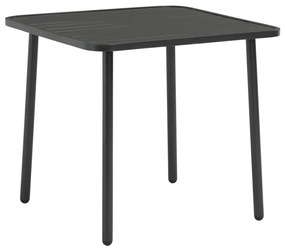 Záhradný stôl, tmavosivý 80x80x72 cm, oceľ 44258