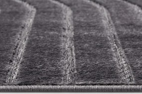 Antracitovosivý koberec 67x120 cm Iconic Wave – Hanse Home