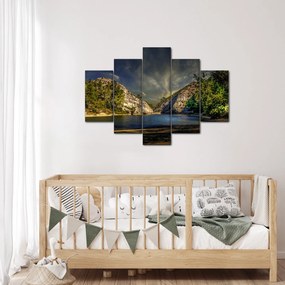 Obraz krajiny s jazerom (150x105 cm)