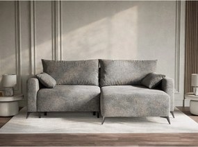 Sivá ženilková rozkladacia/s úložným priestorom rohová pohovka (pravý roh/s leňoškou) Leon – Maison de Rêve