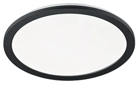 Okrúhle stropné svietidlo čierne 40 cm vrátane LED 3-stupňovo stmievateľné IP44 - Lope