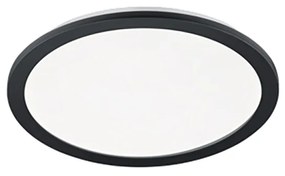 Stropné svietidlo okrúhle čierne 40 cm vrátane LED 3 stupne stmievateľné IP44 - svetelné