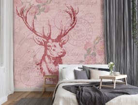 Gario Fototapeta Jeleň na ružovom pozadí - Andrea Haase Materiál: Vliesová, Rozmery: 250 x 250 cm
