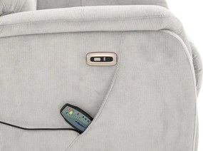 Masážne polohovacie kreslo Duncan, svetlo šedá látka