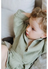 Detský zelený ľanový župan Linen Tales Nature, vel. 122 - 128