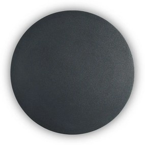 IDEAL LUX LED nástenné svietidlo COVER, okrúhle, čierne, 20cm