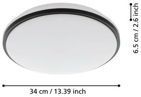 Eglo 900366 - LED Kúpeľňové stropné svietidlo PINETTO LED/15,6W/230V IP44 čierna