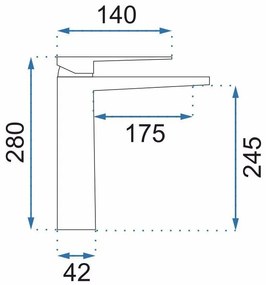 Rea Parker, vysoká umývadlová batéria, nikel matný, REA-B4812