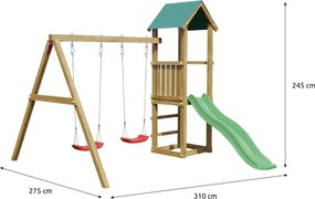 Marimex | Detské ihrisko Marimex Play Basic 008 + zelená šmykľavka | 11640470