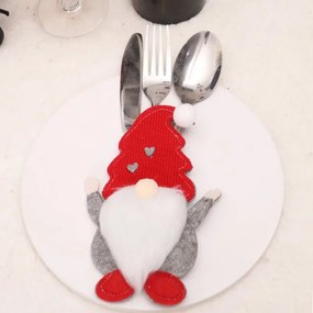 Puzdro na príbor SANTA GNOME červené, 1 ks