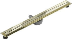 Mexen Flat 360°, nerezový sprchový žľab vzor M18 80 cm, zlatá lesklá, 1523080-40