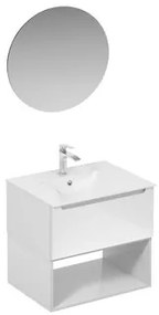 Kúpeľňová zostava s umývadlom vrátane umývadlovej batérie, vtoku a sifónu Naturel Stilla biela lesk KSETSTILLA009, 1 ks