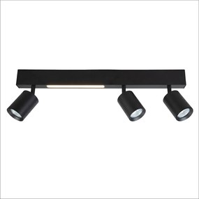 EUlight Stropné svietidlo Magnet, 3x čierne kovové tienidlo + 1x LED 5W, b