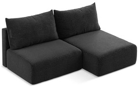 Čierna rozkladacia/s úložným priestorom rohová pohovka (pravý roh) Kalena – Makamii