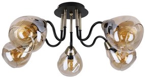 Candellux Čierno-zlaté stropné svietidlo Unica pre žiarovku 5x E27 35-00897