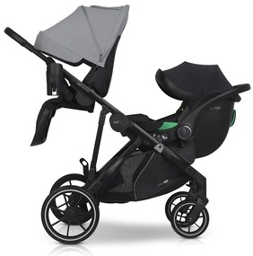 Súrodenecký kočík EasyGo Duoflex Cloudy Gray 2 športové časti
