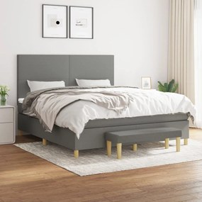 Boxspring posteľ s matracom tmavosivá 180x200 cm látka 3137014