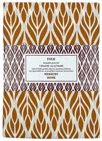 Obliečky Folk bavlna ecru/horčicová 140x200 + (1) 70x80 Merkury Home