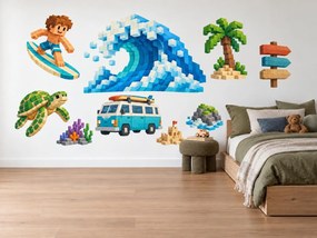 Minecraft Surfař a želva u moře arch 46 x 34 cm