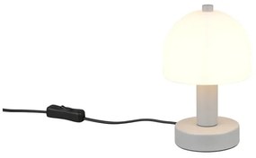 Sivá stolová lampa so skleneným tienidlom (výška 19 cm) Glenn – Trio
