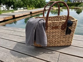Plážová taška z vodného hyacintu, hranatá Rozmery (cm): 47x23x32
