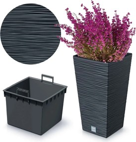 Kvetináč FURU SQUARE 24 cm, antracit, 24 cm
