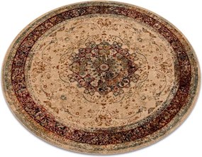 Koberec POLONIA KORDOBA 25 rozeta / rám, svetlý rubín kruh