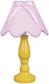 Candellux Tabel Lamp LOLA Yellow 1X40W E14 Shade Pink 41-84354