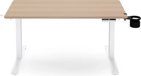 Elektrický stôl s nastaviteľnou výškou ergonomický biely/dub sonoma,1200x600 mm: ARIA