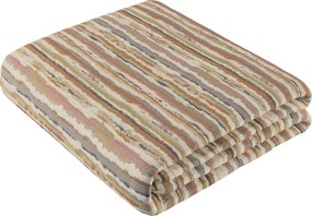 Prehoz  s pozdĺžným prešívaním farba produktu béžová látka zapletaná, vzorované