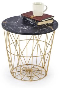 KONFERENČNÝ STOLÍK MANUEL ČIERNY MRAMOR / ZLATÝ