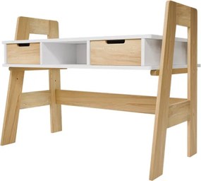 Detský rastúci stôl s úložným priestorom, biely