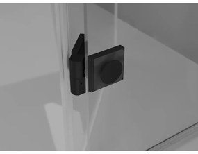 Mexen Mist-F T, 1-krídlový skladací sprchový kút ľavý 75 x 75 cm, číre sklo-čierny rám, 8A6T-075-075-70-70-L